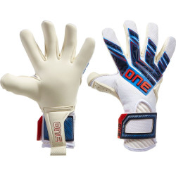 Sarung Tangan Kiper One Apex Pro Super White Blue Red GLV-APEX-SU