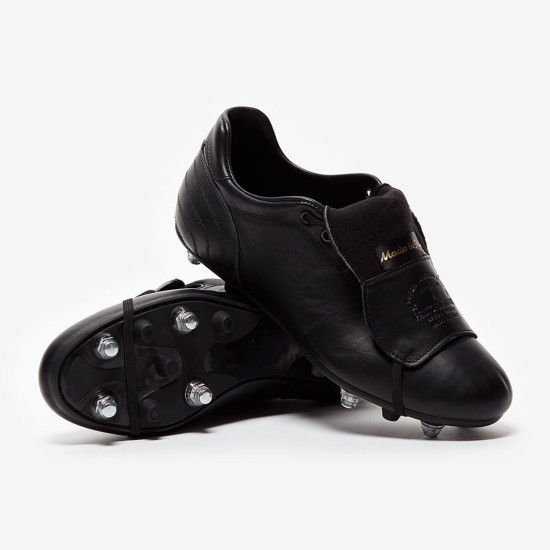 Sepatu Bola Pantofola dOro Lazzarini Tongue Mix SG Made In Italy Black PS2301-07N