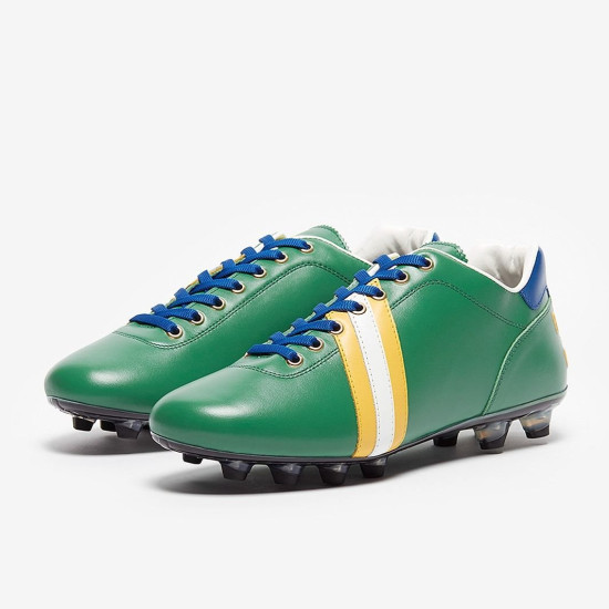 Sepatu Bola Pantofola dOro Lazzarini FG Made in Italy x Brasil Edition Green Yellow Blue PSWC01-02CX_BR