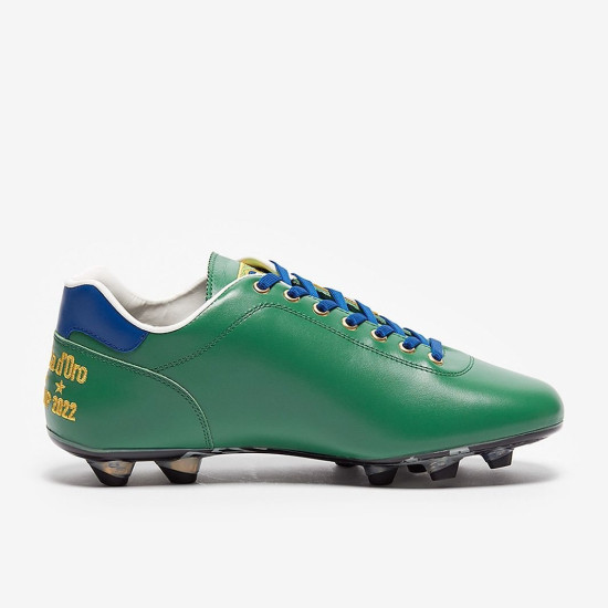 Sepatu Bola Pantofola dOro Lazzarini FG Made in Italy x Brasil Edition Green Yellow Blue PSWC01-02CX_BR