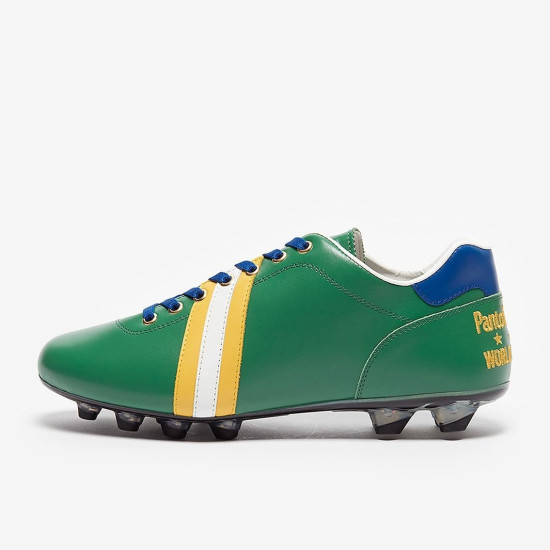 Sepatu Bola Pantofola dOro Lazzarini FG Made in Italy x Brasil Edition Green Yellow Blue PSWC01-02CX_BR