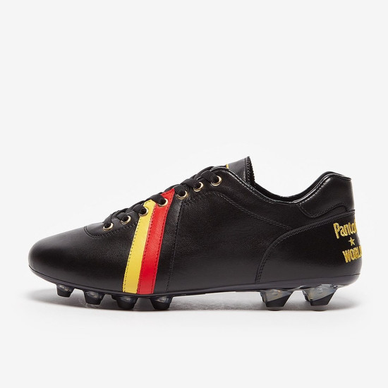 Sepatu Bola Pantofola dOro Lazzarini FG Made in Italy x Germany Edition Black Yellow Red PSWC01-02CX_DE