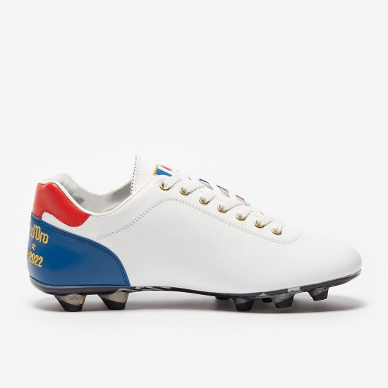 Sepatu Bola Pantofola dOro Lazzarini FG Made in Italy x France Edition White Blue Red PSWC01-02CX_FR