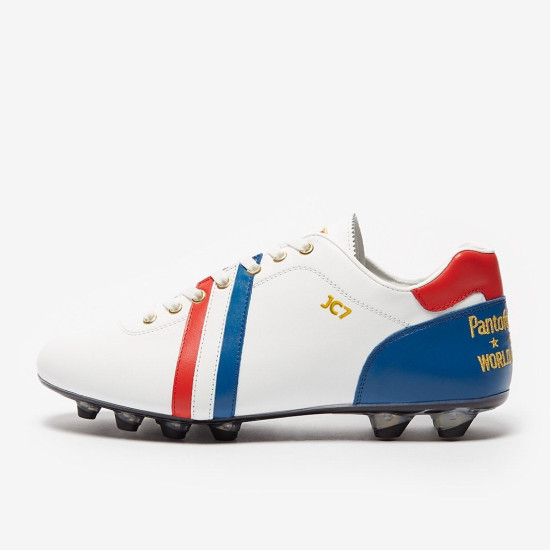 Sepatu Bola Pantofola dOro Lazzarini FG Made in Italy x France Edition White Blue Red PSWC01-02CX_FR