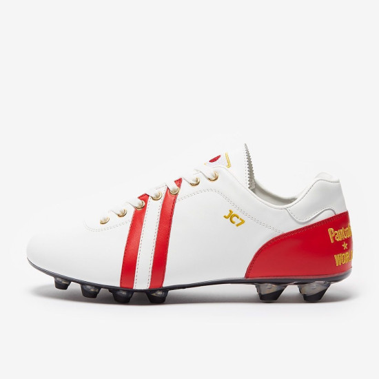 Sepatu Bola Pantofola dOro Lazzarini FG Made in Italy x Japan Edition White Red PSWC01-02CX_JP