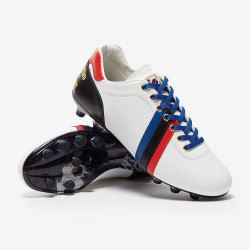 Sepatu Bola Pantofola dOro Lazzarini FG Made in Italy x Korea Edition White Black Blue PSWC01-02CX_KR