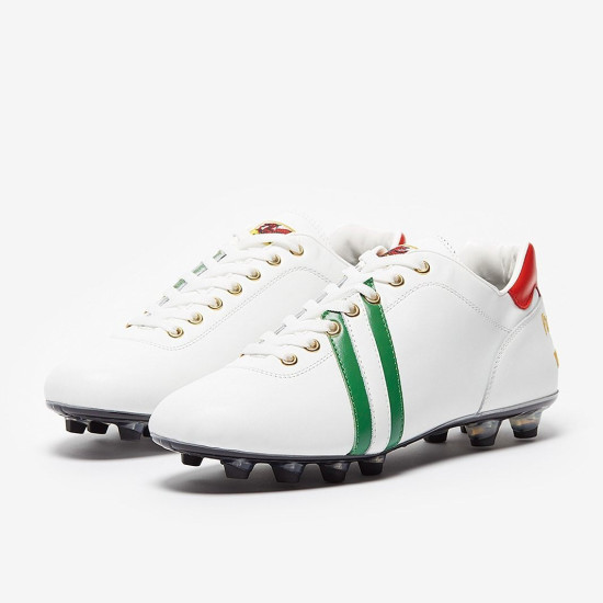 Sepatu Bola Pantofola dOro Lazzarini FG Made in Italy x Wales Edition White Green Red PSWC01-02CX_WLS