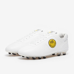 Sepatu Bola Pantofola dOro Lazzarini Eco 2.0 X Smiley FG Made In Italy White Yellow PS2816-02CY_48SM