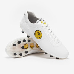 Sepatu Bola Pantofola dOro Lazzarini Eco 2.0 X Smiley FG Made In Italy White Yellow PS2816-02CY_48SM