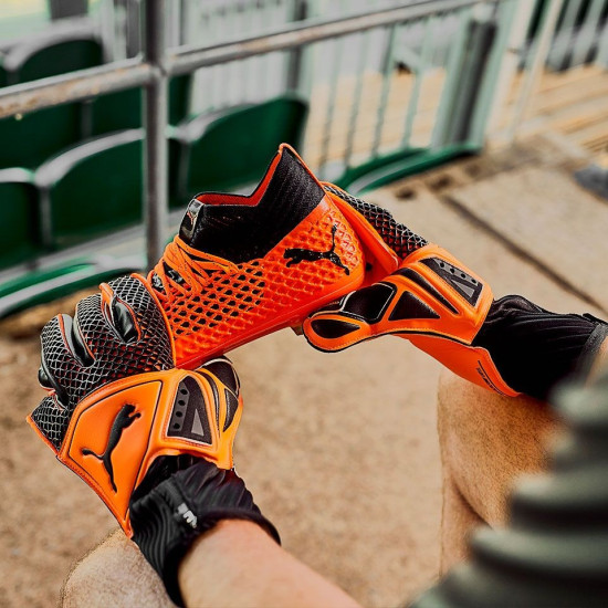 Sarung Tangan Kiper Puma Future Grip 2.1 Shocking Orange Black White 04148201