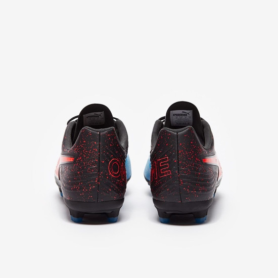 Sepatu Bola Puma One 19.2 CC FG Black Blue Red 105485-01