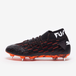 Sepatu Bola Puma Future 6.1 Netfit Mix SG Black White Shocking Orange 10617801