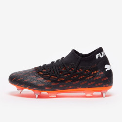 Sepatu Bola Puma Future 6.2 Netfit Mix SG Black White Shocking Orange 10618301