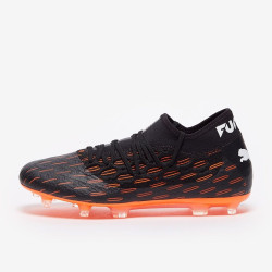 Sepatu Bola Puma Future 6.2 Netfit FG/AG Black White Shocking Orange 10618401