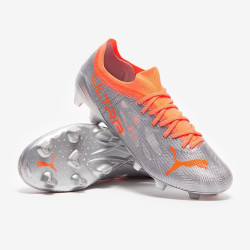 Sepatu Bola Puma Ultra 1.4 FG/AG Diamond Silver Neon Citrus 10669401