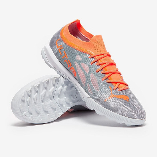 Sepatu Futsal Puma Ultra 1.4 Pro Cage Diamond Silver Neon Citrus 10672101