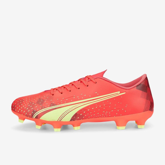 Sepatu Bola Puma Ultra Play FG/AG Fiery Coral Fizzy Light Puma Black 10690703