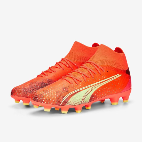 Sepatu Bola Puma Ultra Pro FG/AG Fiery Coral Fizzy Light Puma Black 10693103