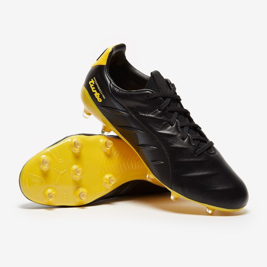 Sepatu Bola Puma King Platinum Porsche Turbo FG/AG Puma Black Chrome Yellow 10702801