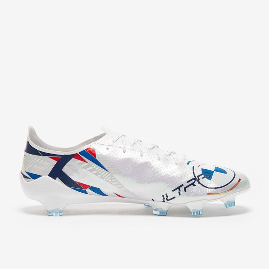 Sepatu Bola Puma Ultra SL Speed Edition FG Puma White Fiery Red Strong Blue 10703101