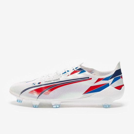 Sepatu Bola Puma Ultra SL Speed Edition FG Puma White Fiery Red Strong Blue 10703101