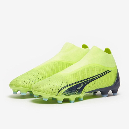 Sepatu Bola Puma Ultra Match+ FG/AG Fizzy Light Parisian Night Blue Glimmer 10703201