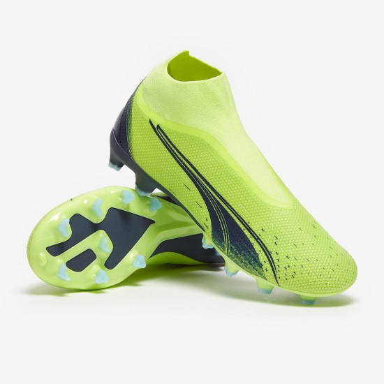 Sepatu Bola Puma Ultra Match+ FG/AG Fizzy Light Parisian Night Blue Glimmer 10703201