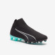 Sepatu Bola Puma Ultra Match+ Laceless FG/AG Puma Black Puma White Elektro Aqua 10703202