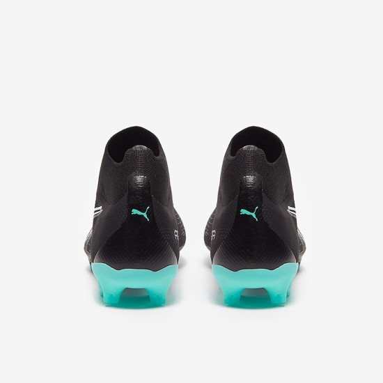 Sepatu Bola Puma Ultra Match+ Laceless FG/AG Puma Black Puma White Elektro Aqua 10703202 Sepatu Bola Puma Ultra Match+ Laceless FG/AG Puma Black Puma White Elektro Aqua 10703202