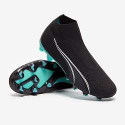 Sepatu Bola Puma Ultra Match+ Laceless FG/AG Puma Black Puma White Elektro Aqua 10703202