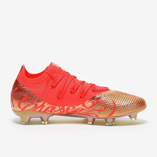 Sepatu Bola Puma Future Z 1.4 Neymar Jr Player Edition FG/AG Fiery Coral Gold 10708201