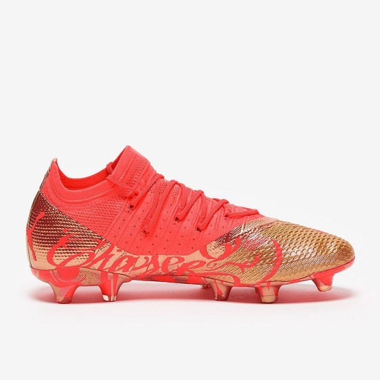 Sepatu Bola Puma Future Z 1.4 Neymar Jr FG/AG Fiery Coral Gold 10710401