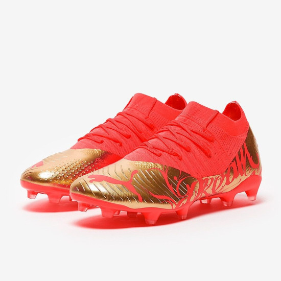 Sepatu Bola Puma Future Z 3.4 Neymar Jr FG/AG Fiery Coral Gold 10710601