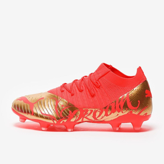 Sepatu Bola Puma Future Z 3.4 Neymar Jr FG/AG Fiery Coral Gold 10710601