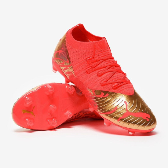 Sepatu Bola Puma Future Z 3.4 Neymar Jr FG/AG Fiery Coral Gold 10710601