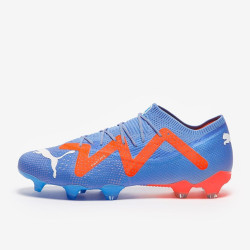 Sepatu Bola Puma Future Ultimate Low FG/AG Blue Glimmer Puma White Puma Ultra Orange 10716901