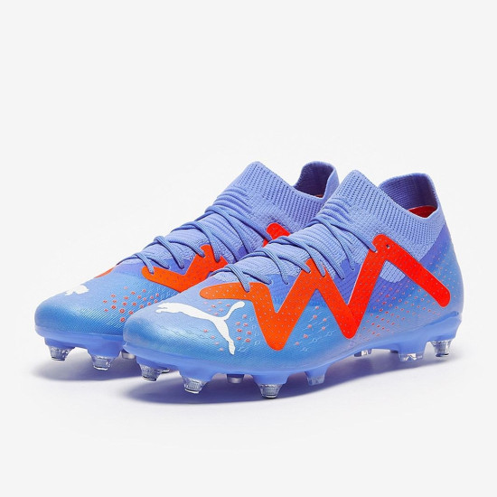 Sepatu Bola Puma Future Match SG Blue Glimmer Puma White Puma Ultra Orange 10717901