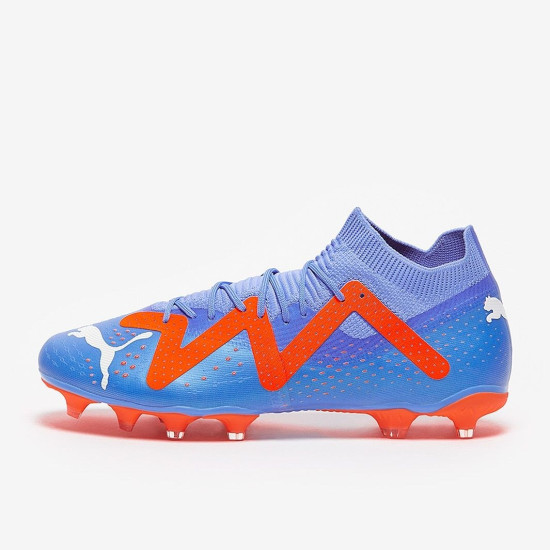 Sepatu Bola Puma Future Match FG/AG Blue Glimmer Puma White Puma Ultra Orange 10718001