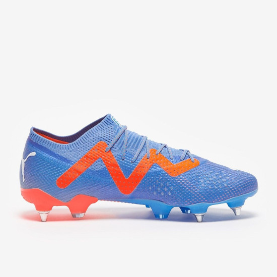 Sepatu Bola Puma Future Ultimate Low SG Blue Glimmer Puma White Puma Ultra Orange 10720901