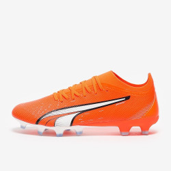 Sepatu Bola Puma Ultra Match FG/AG Puma Ultra Orange Puma White Blue Glimmer 10721701