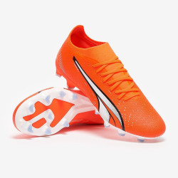 Sepatu Bola Puma Ultra Match FG/AG Puma Ultra Orange Puma White Blue Glimmer 10721701