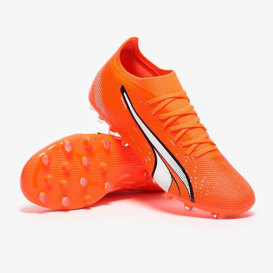 Sepatu Bola Puma Ultra Match MG Puma Ultra Orange Puma White Blue Glimmer 10721901