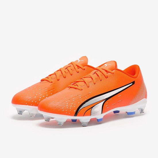 Sepatu Bola Puma Ultra Play SG Puma Ultra Orange Puma White Blue Glimmer 10722301