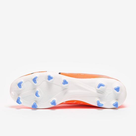 Sepatu Bola Puma Ultra Play FG/AG Puma Ultra Orange Puma White Blue Glimmer 10722401