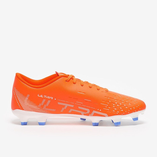 Sepatu Bola Puma Ultra Play FG/AG Puma Ultra Orange Puma White Blue Glimmer 10722401