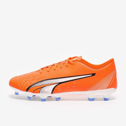 Sepatu Bola Puma Ultra Play FG/AG Puma Ultra Orange Puma White Blue Glimmer 10722401