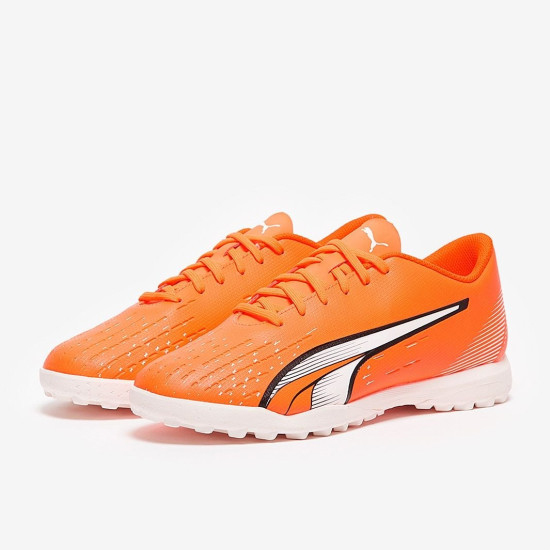 Sepatu Futsal Puma Ultra Play TT Puma Ultra Orange Puma White Blue Glimmer 10722601