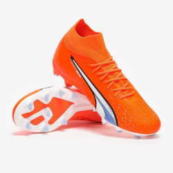 Sepatu Bola Puma Ultra Pro FG/AG Puma Ultra Orange Puma White Blue Glimmer 10724001