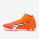 Sepatu Bola Puma Ultra Match+ Laceless FG/AG Puma Ultra Orange Puma White Blue Glimmer 10724301