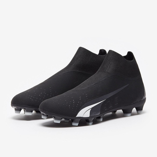 Sepatu Bola Puma Ultra Match+ Laceless FG/AG Puma Black Puma White 10724302